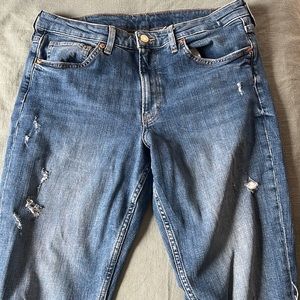 H&M Girlfriend Fit destroyed denim